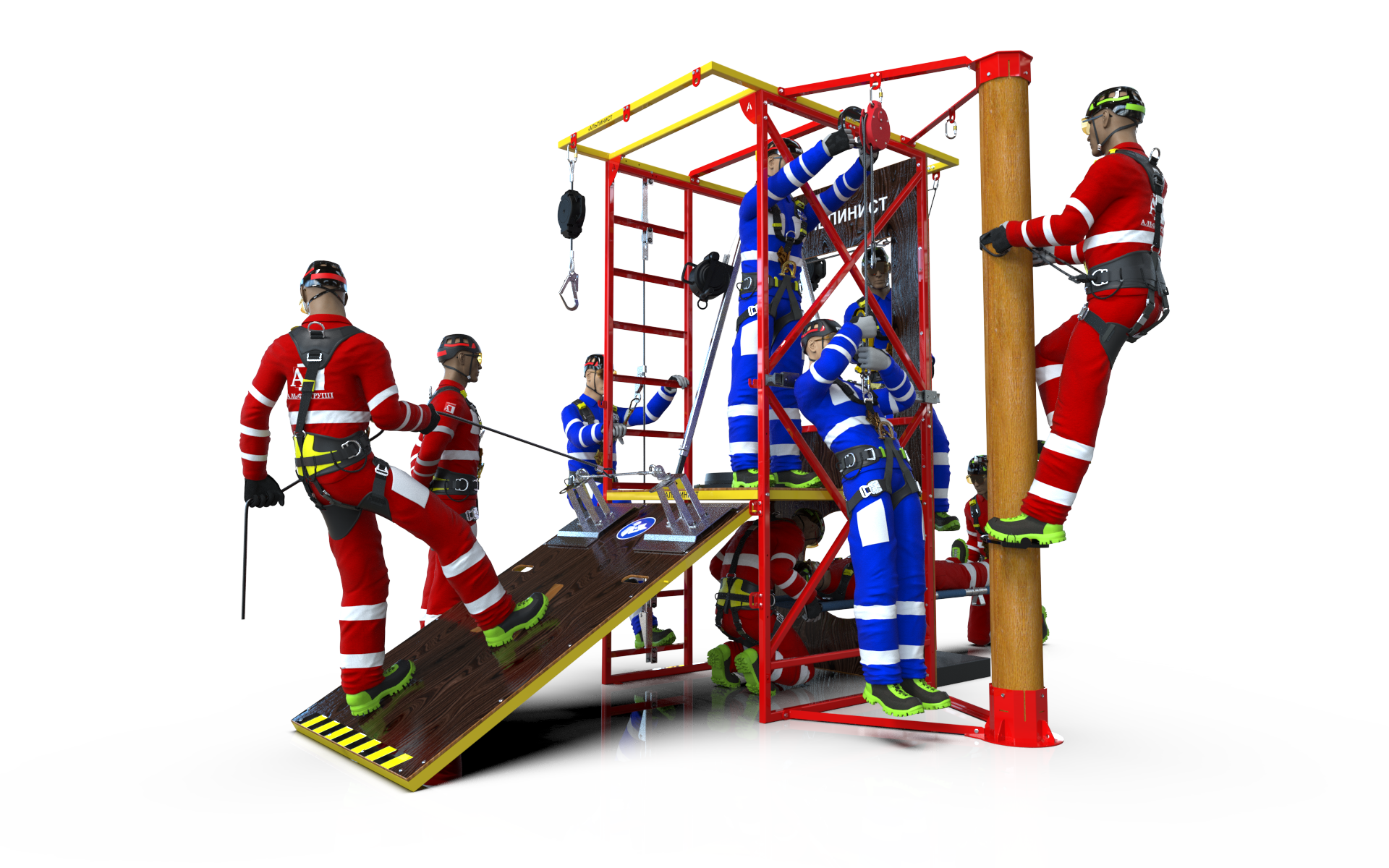 Учебно-тренировочный полигон Альпинист-2-0 (2,7м + бревно).